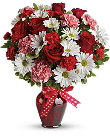 Hugs and Kisses Bouquet with Red Roses