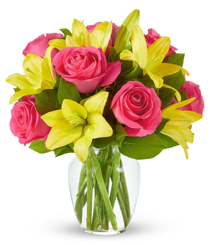 Strawberry Lemonade Rose & Lily Bouquet